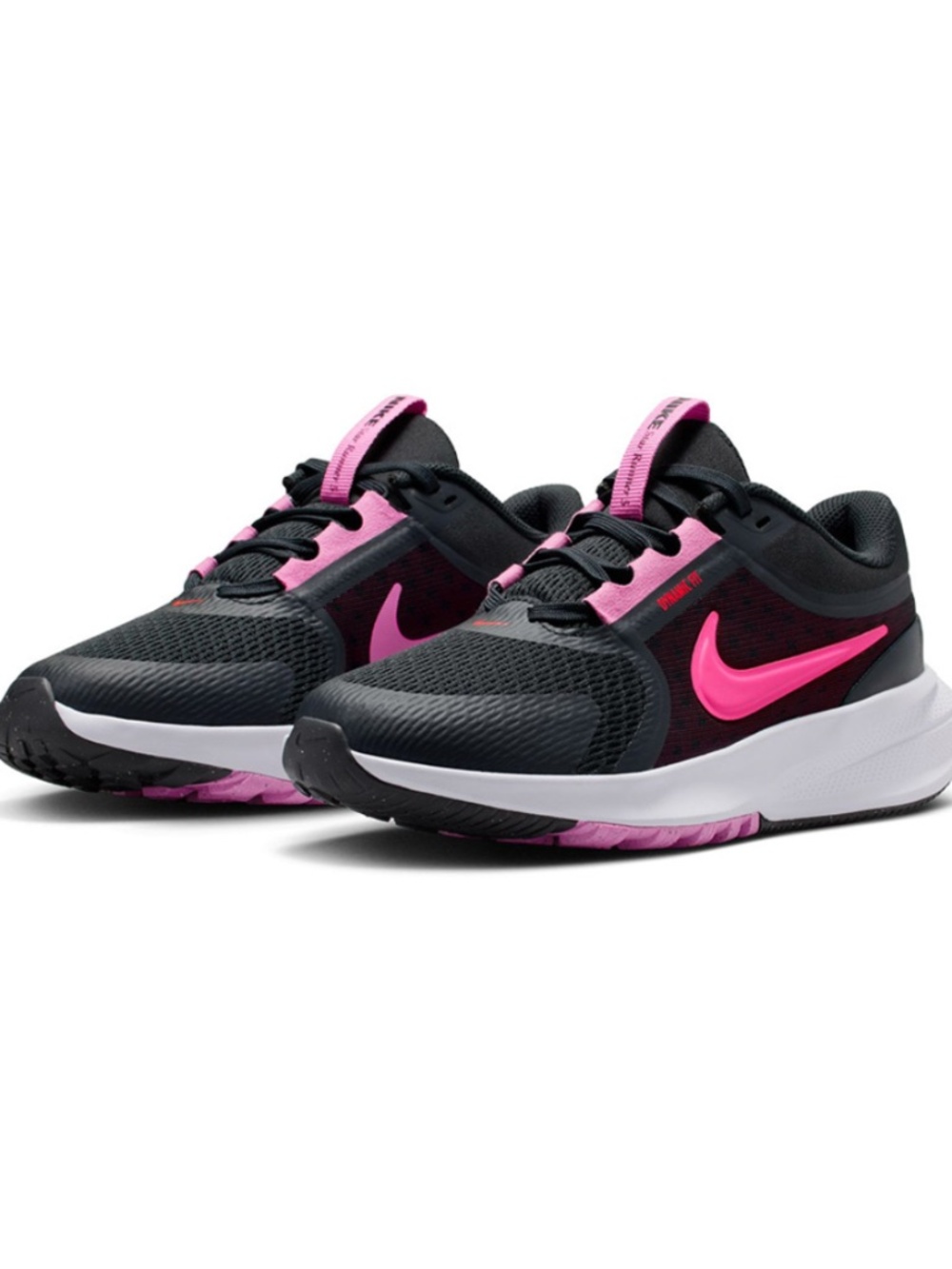 NIB Nike Big Kid Star Runner 5 Sneakers Shoes Off Noir Playful Pink 4 Youth